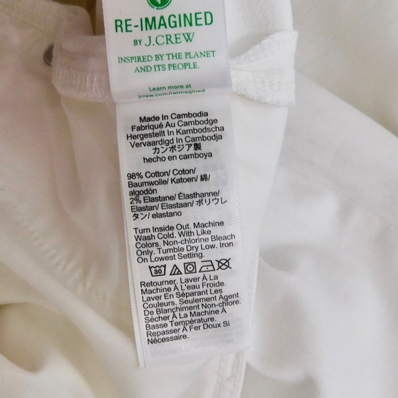 NWT!! J. CREW Slim Wide Jeans Stacked Buttons Solid White Size 30 Petite 30P - Picture 15 of 16
